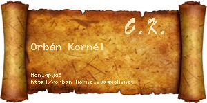 Orbán Kornél névjegykártya